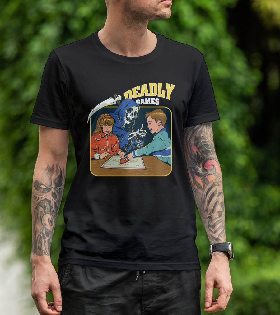Deadly Games Grim Reaper Ouija Board Fun With Kids T-Shirt