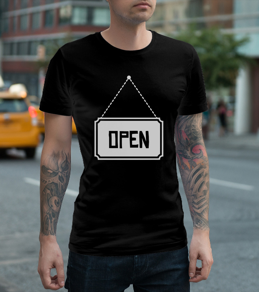 Open Sign Hanging Shield T-Shirt