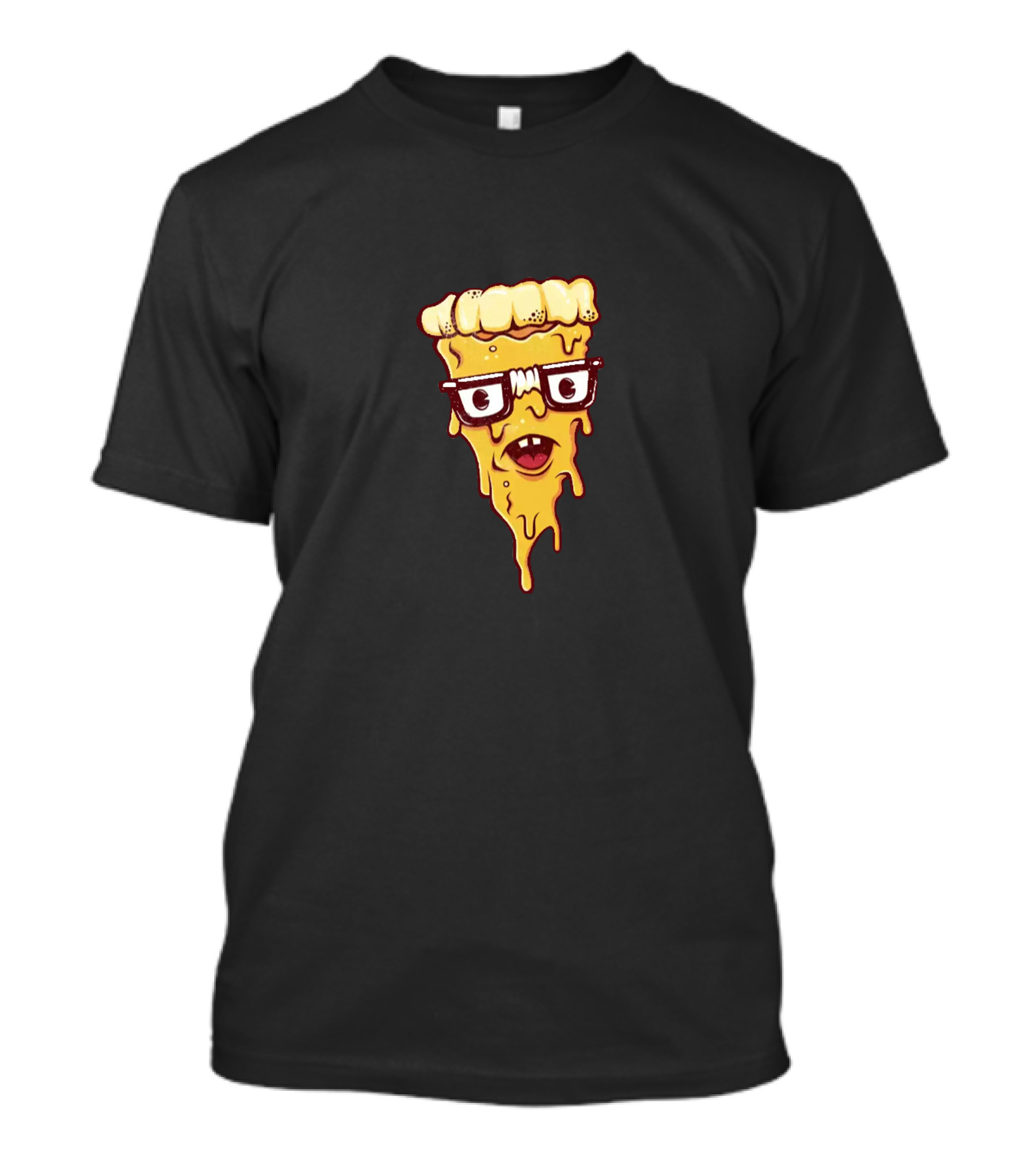 Pizzaface Nerdy Slice With Dripping Cheese And Glasses T-Shirt