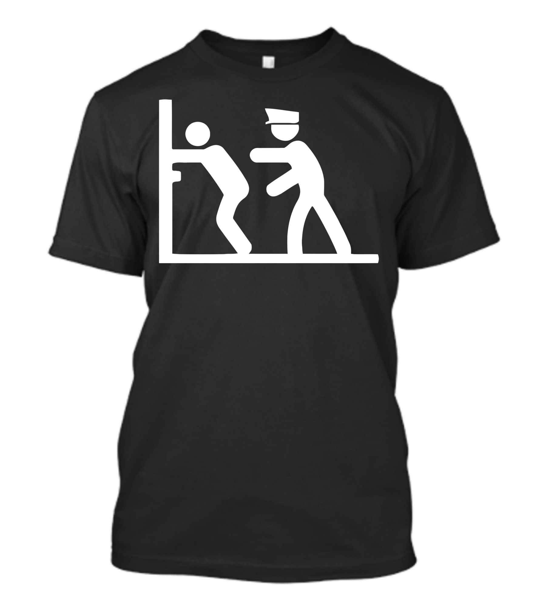 Police Control Stick Figure Search Scene T-Shirt