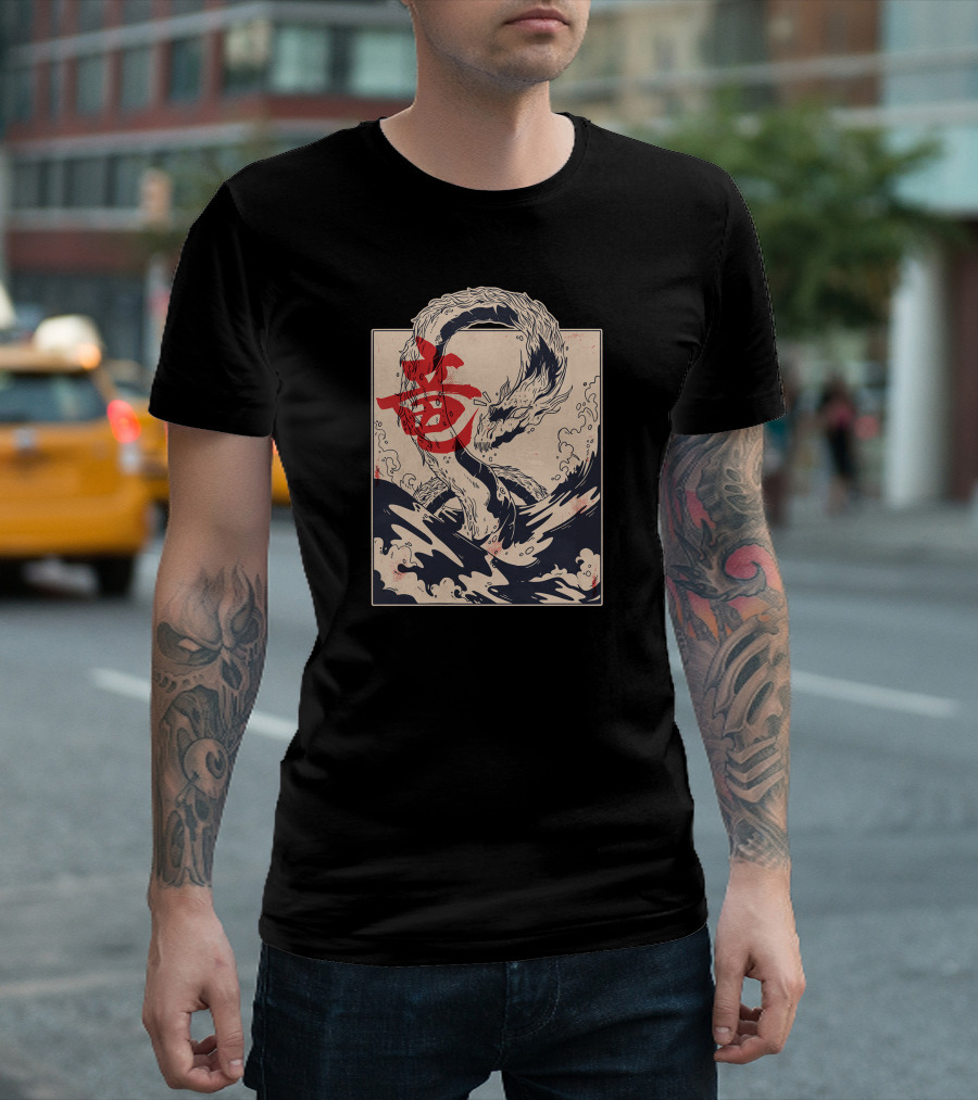 Sea Dragon Kanji Wave T-Shirt