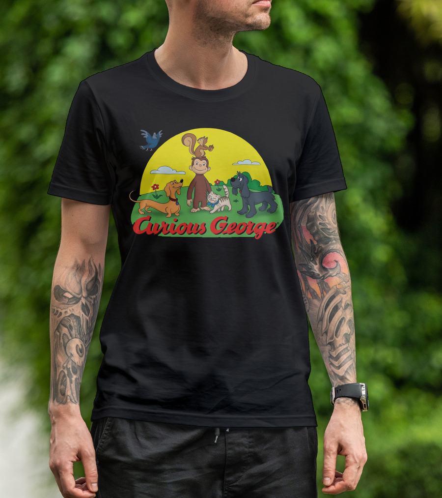 Curious George Sunny Friends With Animals T-Shirt