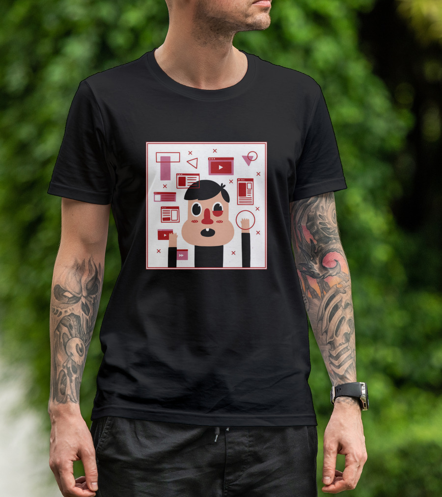 Brain Overflow With Open Browser Tabs And Icons T-Shirt