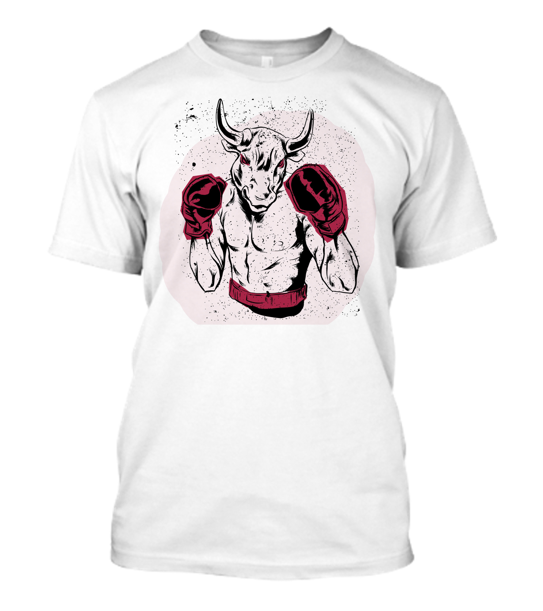 Bull Boxer Red Gloves Fierce Fighter T-Shirt