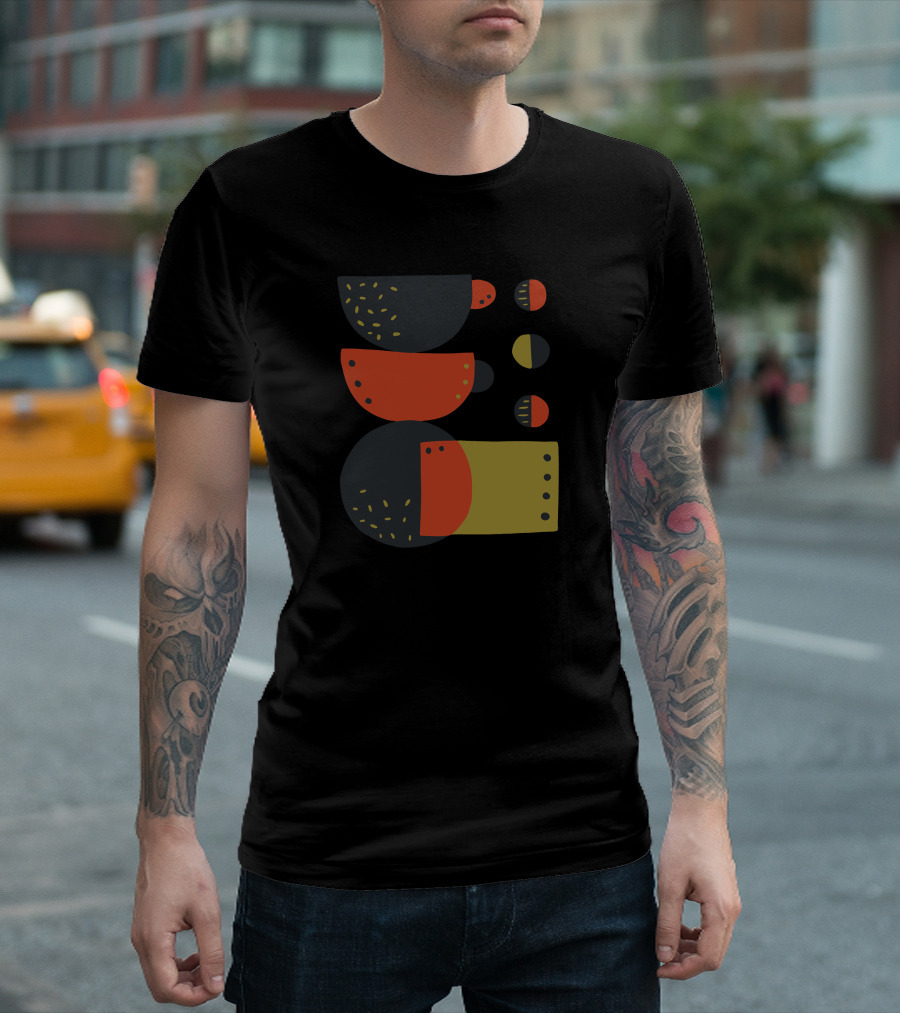 Coffee Cups and Abstract Shapes T-Shirt