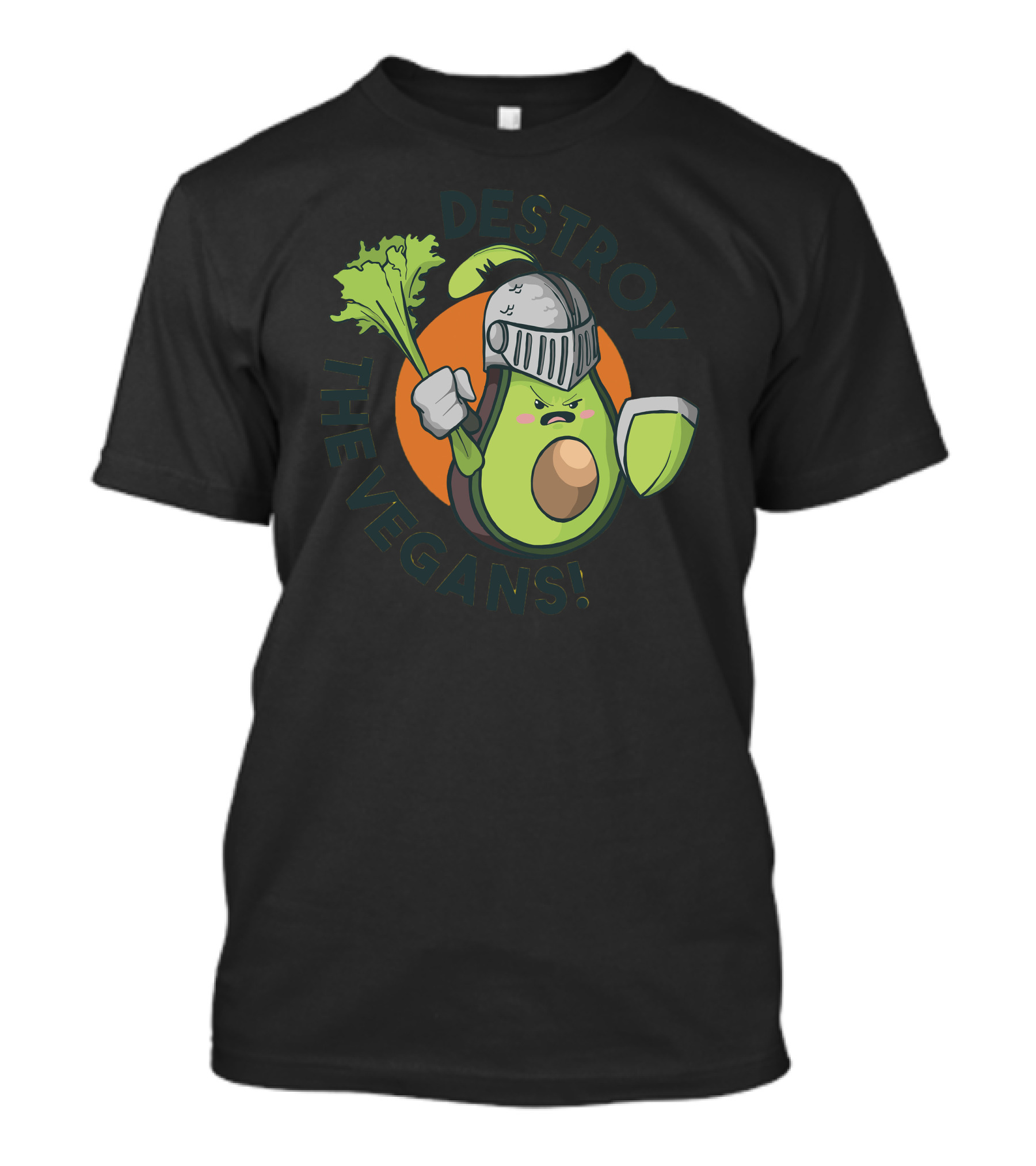 Destroy The Vegans Avocado Knight With Lettuce Shield T-Shirt