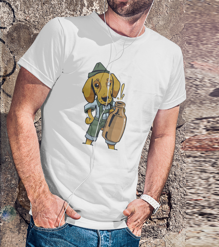 Dachshund In Bavarian Attire Holding Beer Stein T-Shirt