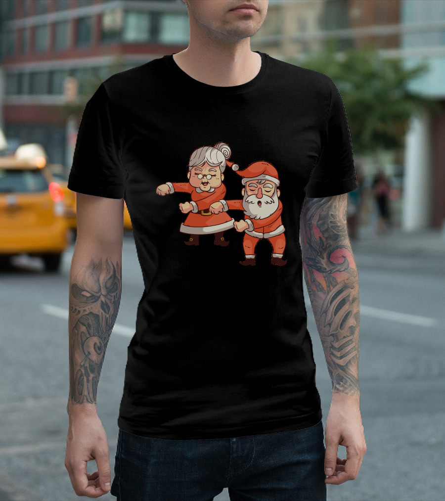 Flossing Mr And Mrs Claus Christmas Dance T-Shirt