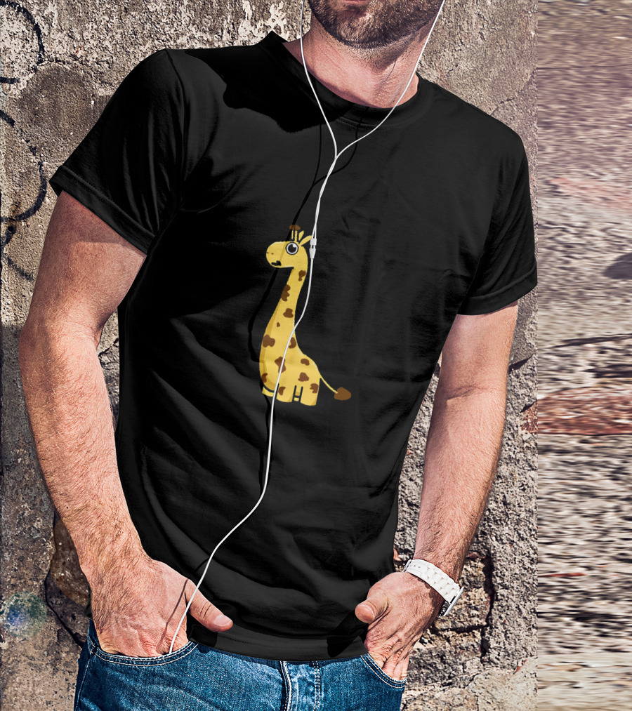 Funny Cartoon Giraffe Character T-Shirt