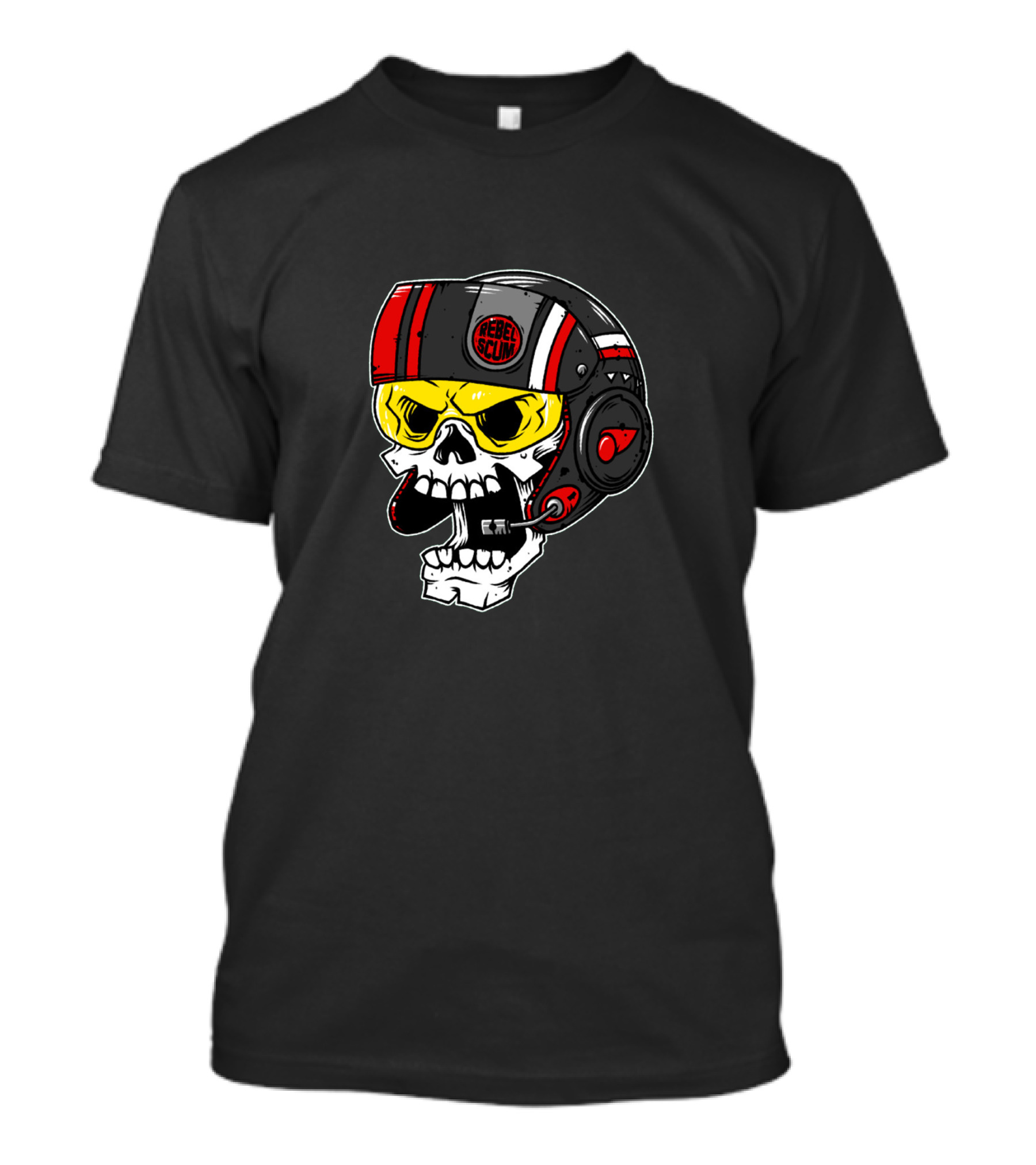 Rebel Scum Skull With Pilot Helmet And Goggles T-Shirt