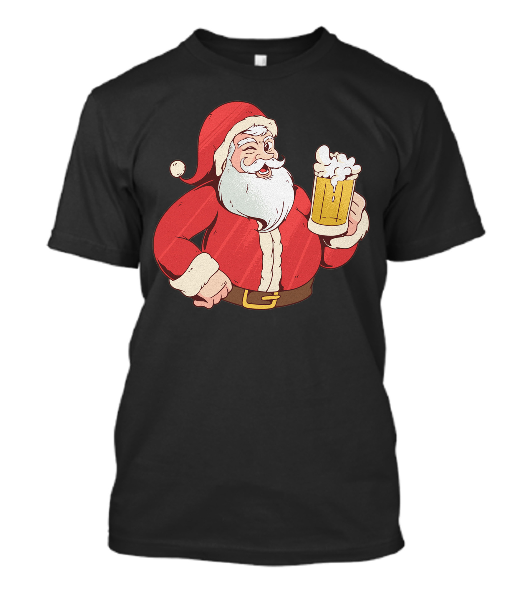 Santa Claus Holding Beer Mug Winking T-Shirt