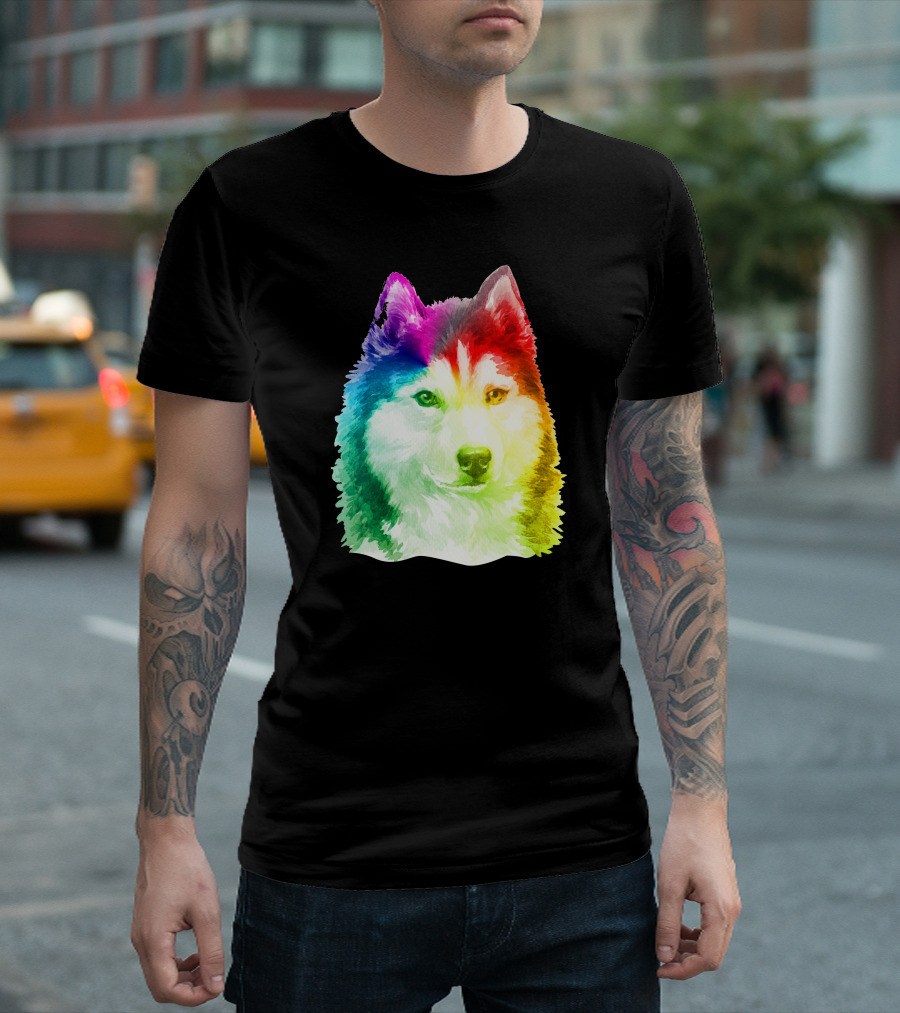 Siberian Husky Rainbow Pride T-Shirt