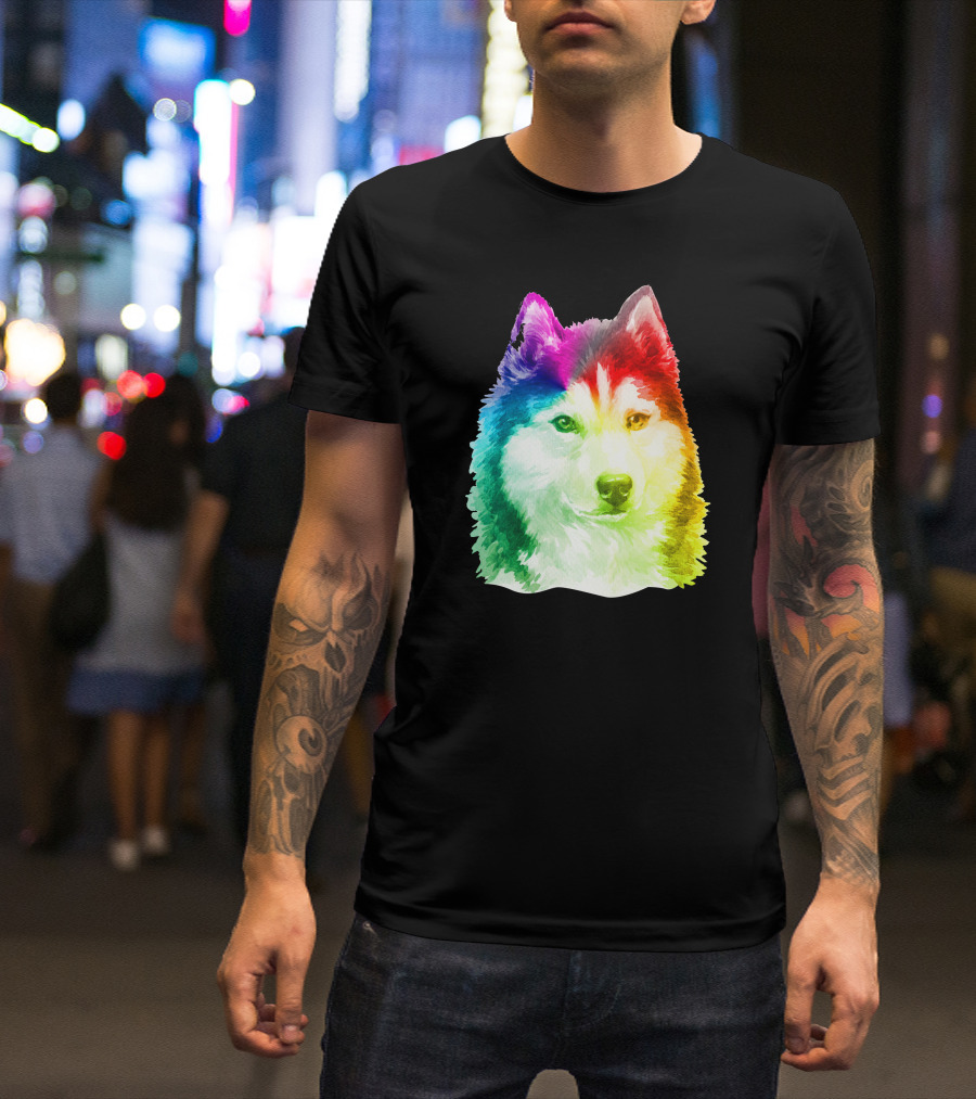 Siberian Husky Rainbow Pride T-Shirt