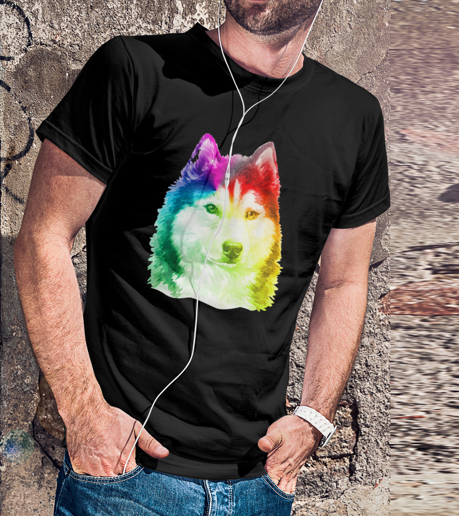 Siberian Husky Rainbow Pride T-Shirt