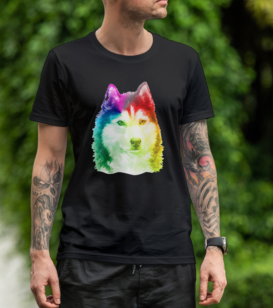 Siberian Husky Rainbow Pride T-Shirt