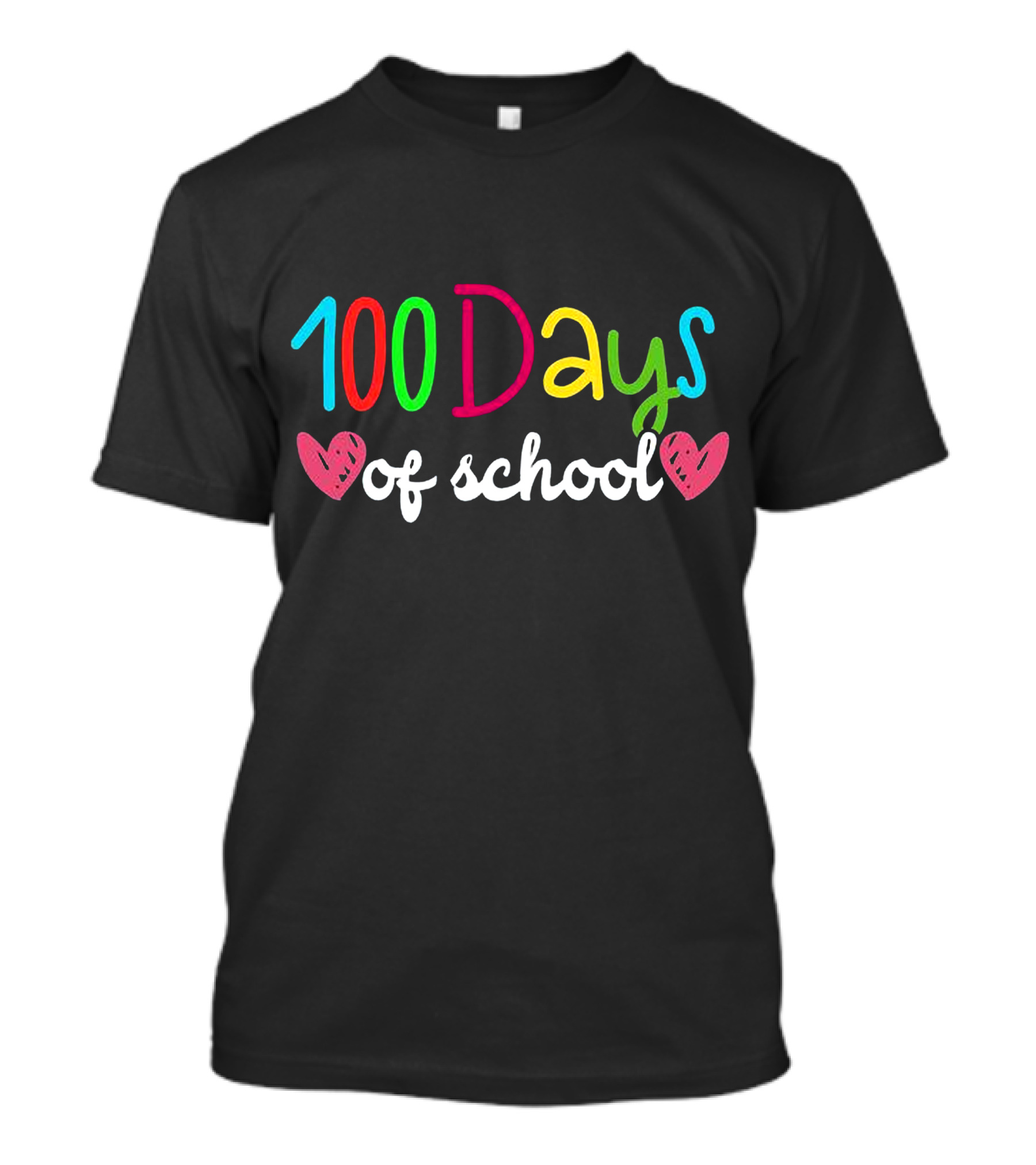 100 Days Of School Hearts Teacher T-Shirt