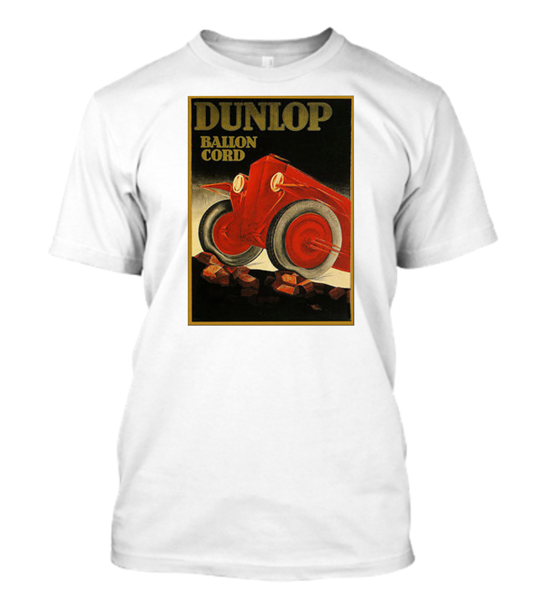 Dunlop Balloon Cord Vintage 1900s Tire Advertisement Red Vehicle T-Shirt