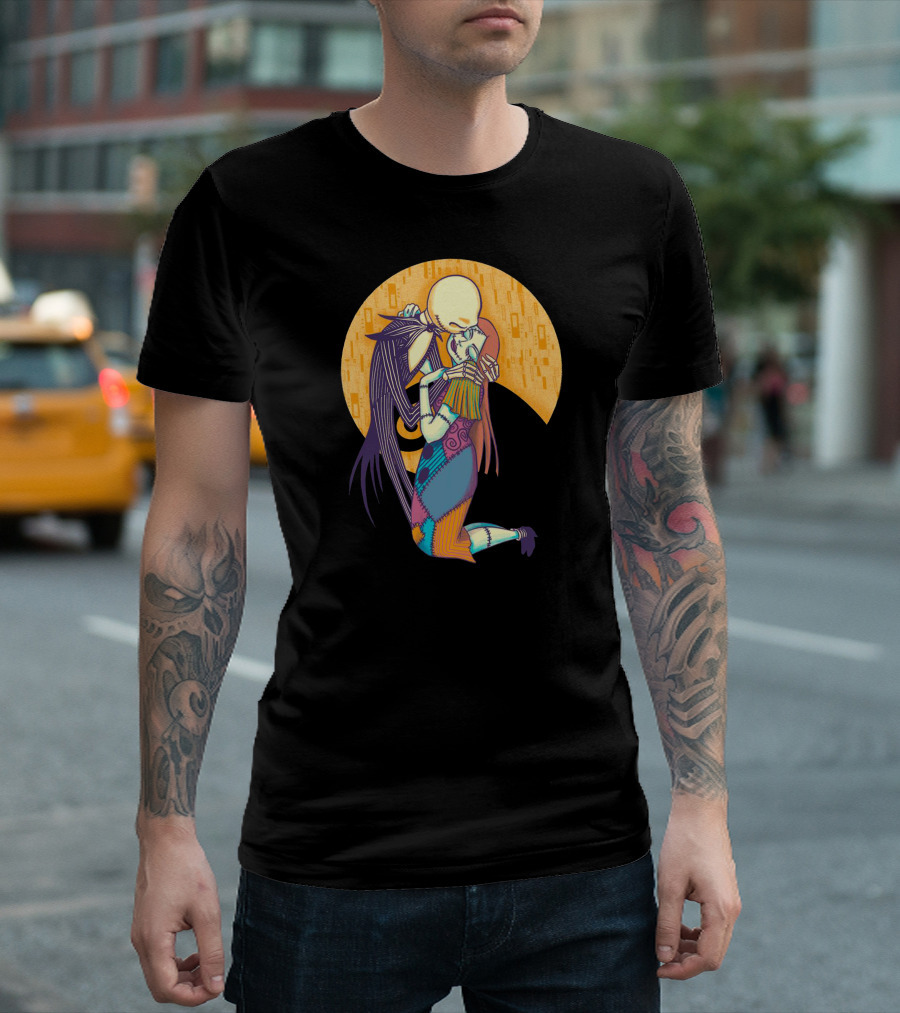 A Kiss Before Halloween Nightmare Moonlit Embrace T-Shirt
