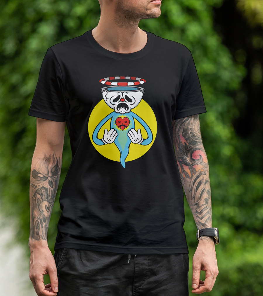 Sad Clown Heart With Halo T-Shirt