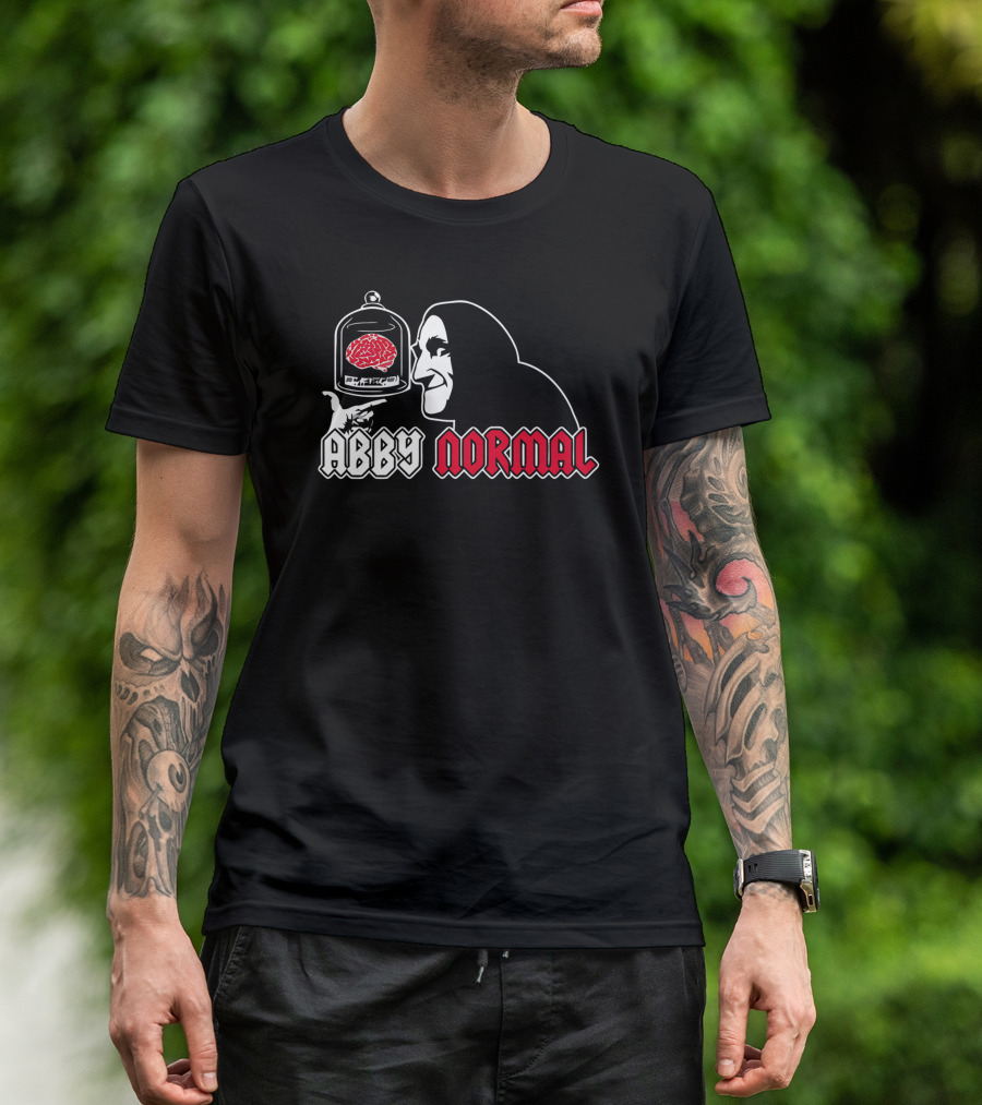 Abby Normal Brain Hunchback Silhouette Holding Jarred Brain T-Shirt