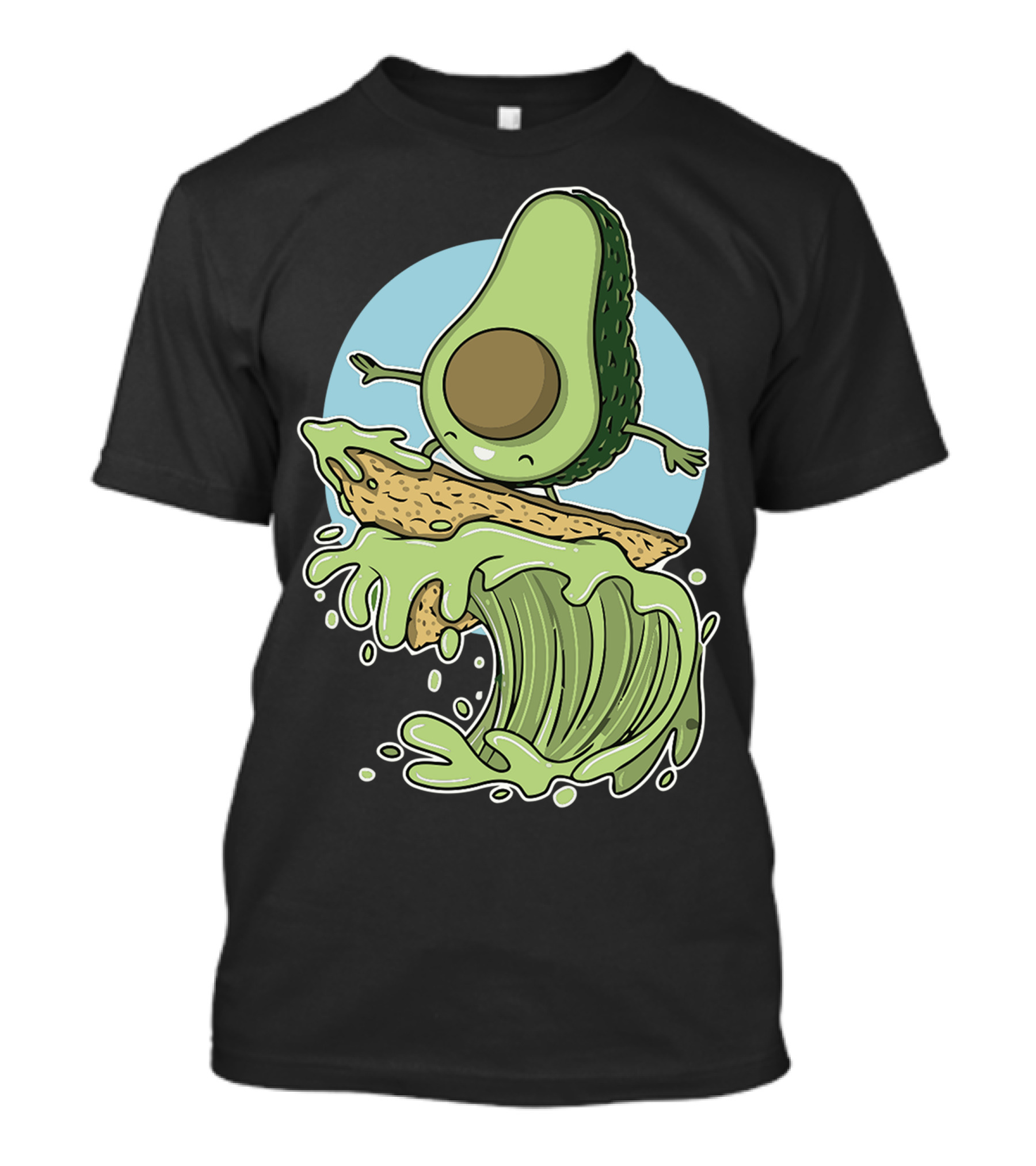 Avocado Surfer Riding A Wave Of Guacamole On A Tortilla Chip Board T-Shirt