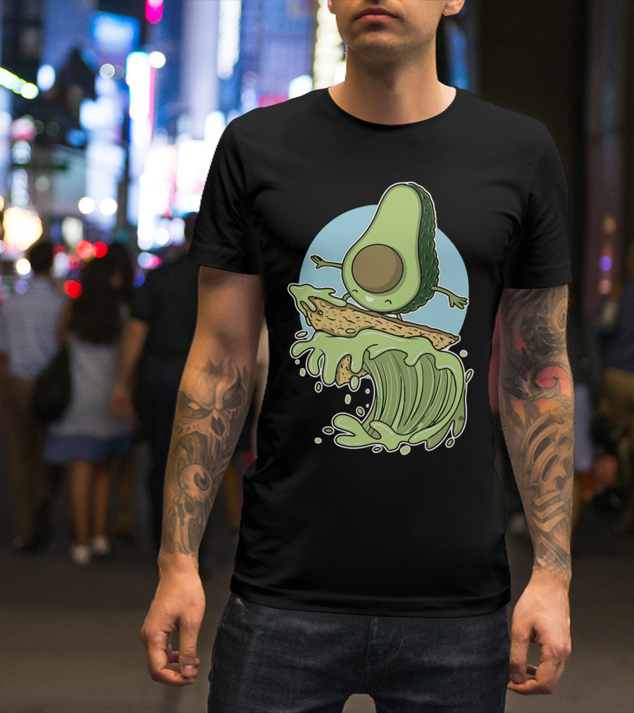 Avocado Surfer Riding A Wave Of Guacamole On A Tortilla Chip Board T-Shirt