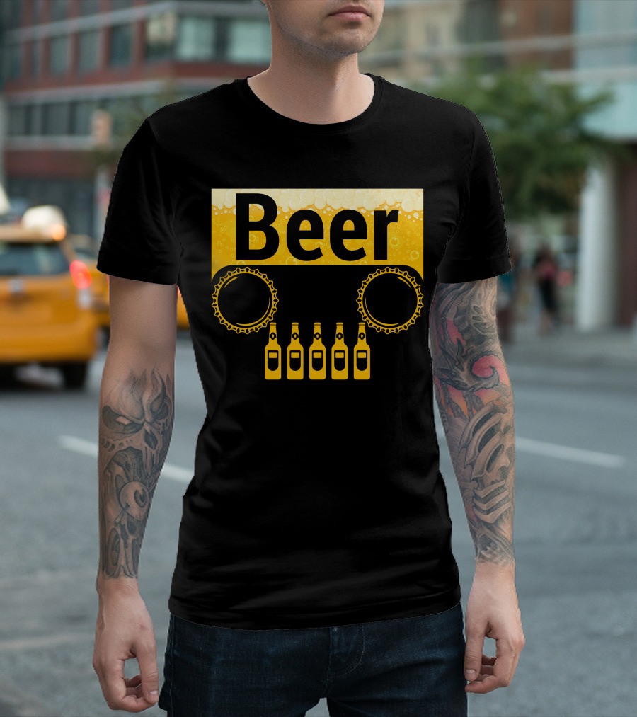 Beer Jeep Cap Bottles T-Shirt