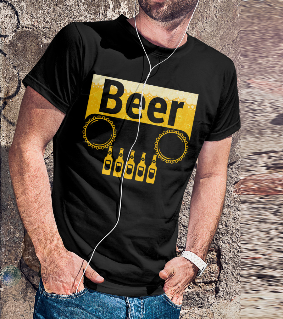 Beer Jeep Cap Bottles T-Shirt