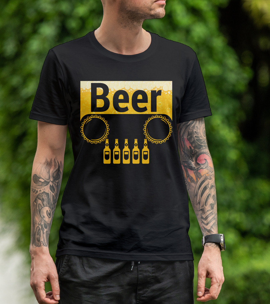 Beer Jeep Cap Bottles T-Shirt