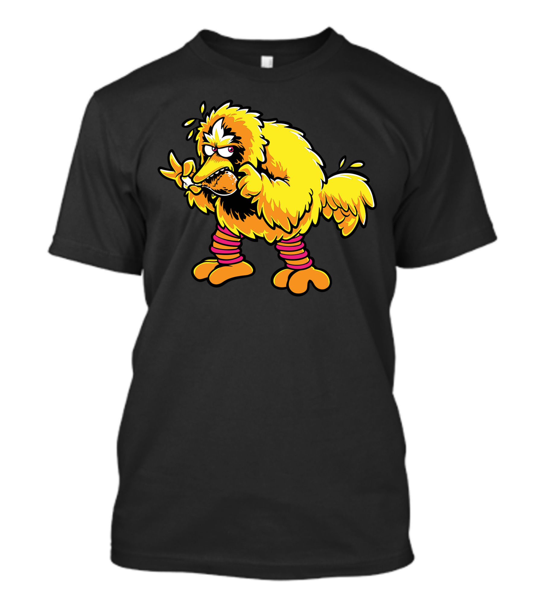 Big Fried Bird Eating Drumstick Parody Character T-Shirt