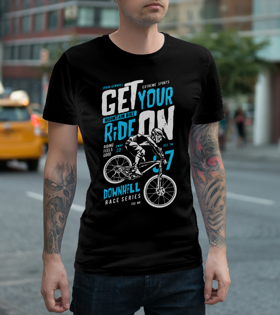 Urban Downhill Extreme Sports Mountain Bike Ride On Downhill Race Series T-Shirt