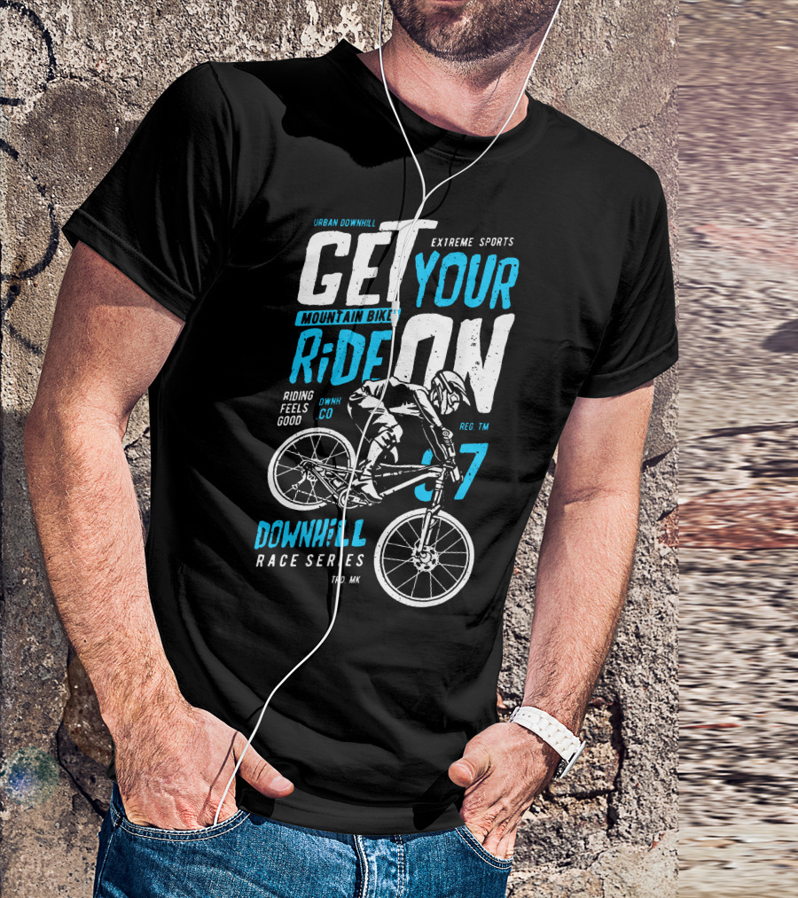 Urban Downhill Extreme Sports Mountain Bike Ride On Downhill Race Series T-Shirt