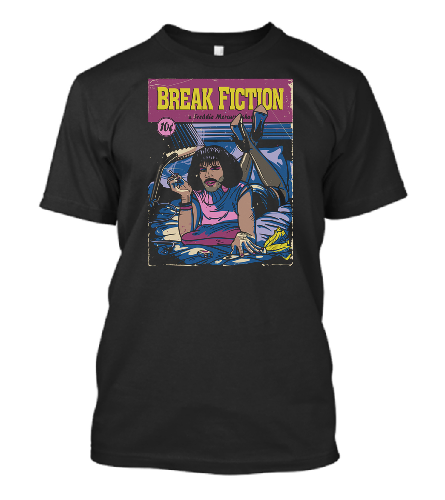 Break Fiction Freddie Mercury Show Comic Cover 10¢ T-Shirt