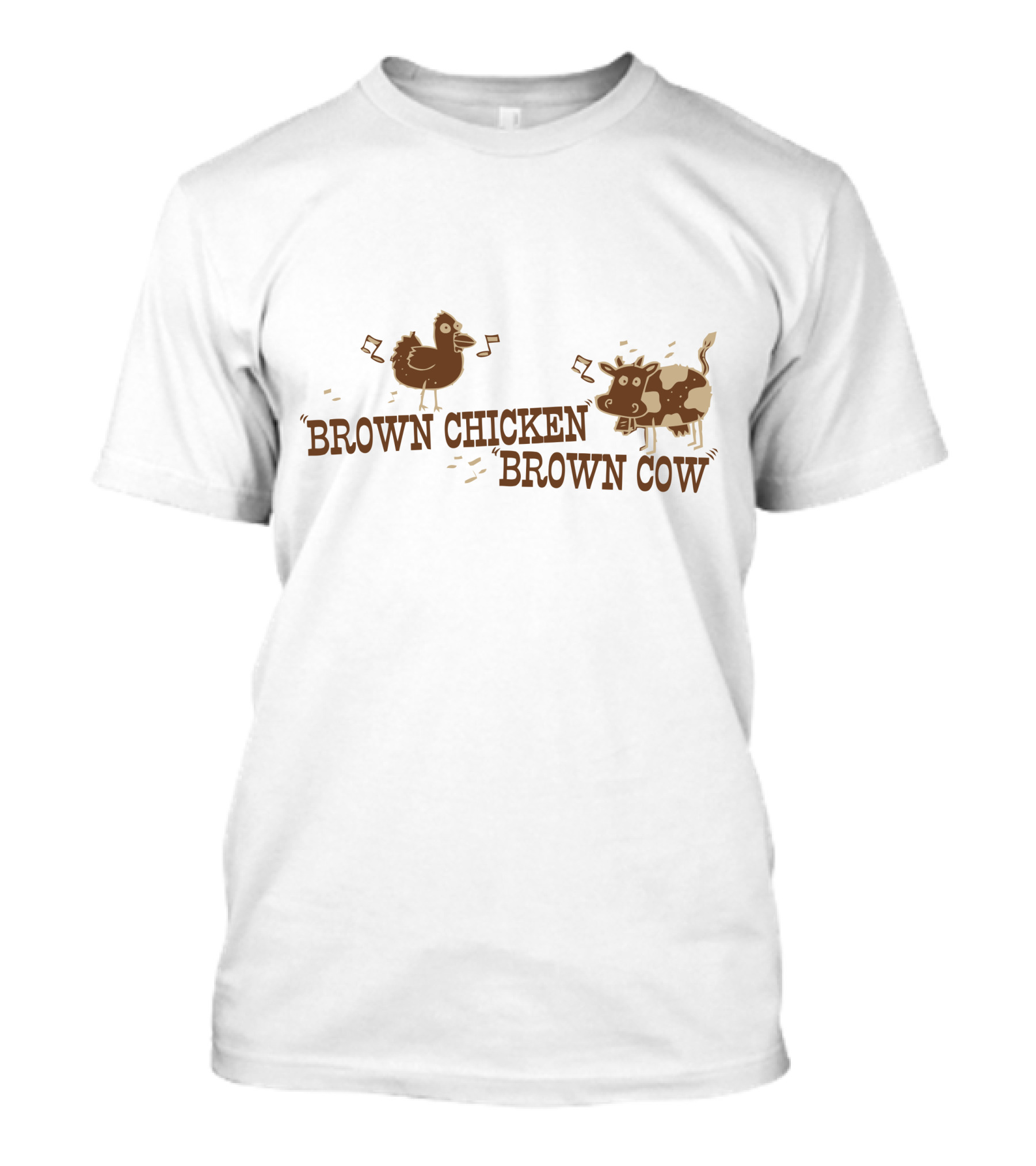 Brown Chicken Brown Cow Musical Notes T-Shirt
