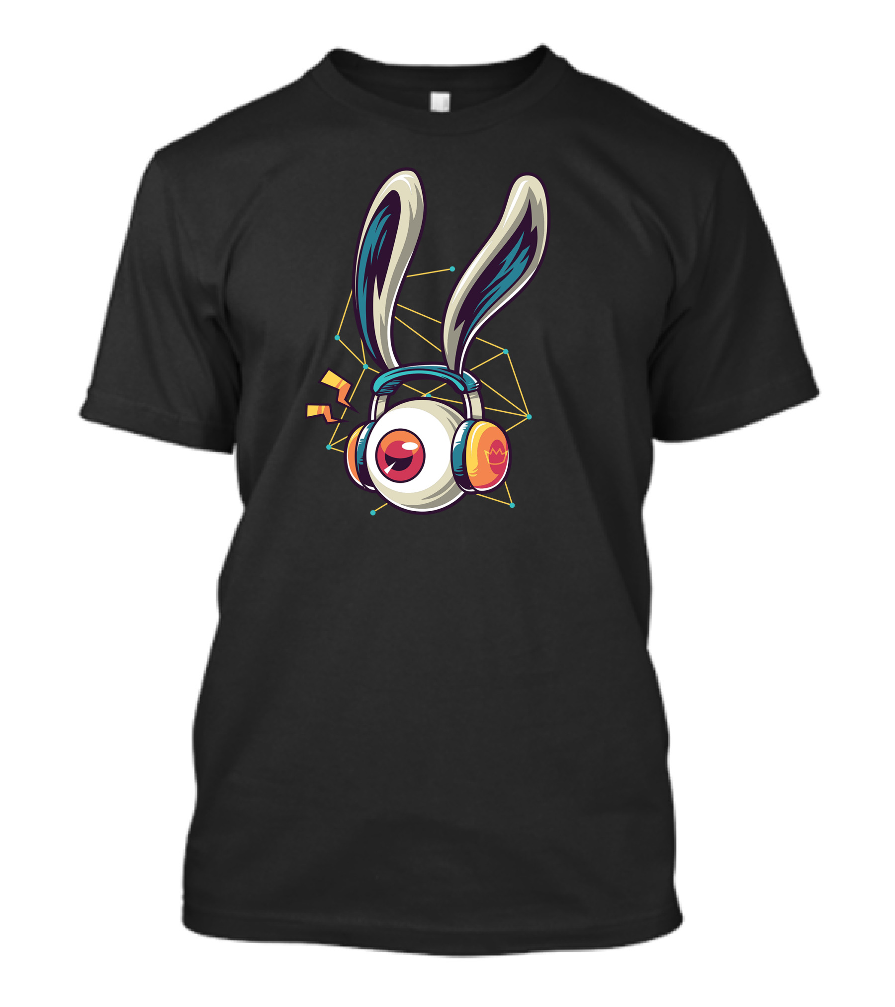 Bunny Ear Headphone Cyclops With Geometric T-Shirt