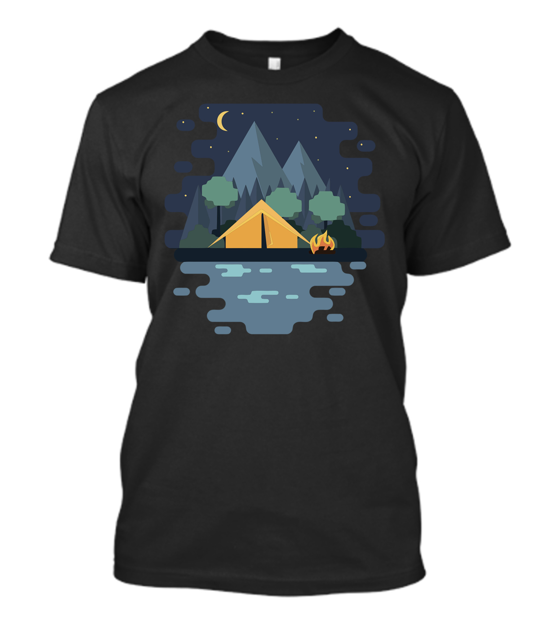 Camping Under Moonlit Mountains: Camper Summer Trip T-Shirt
