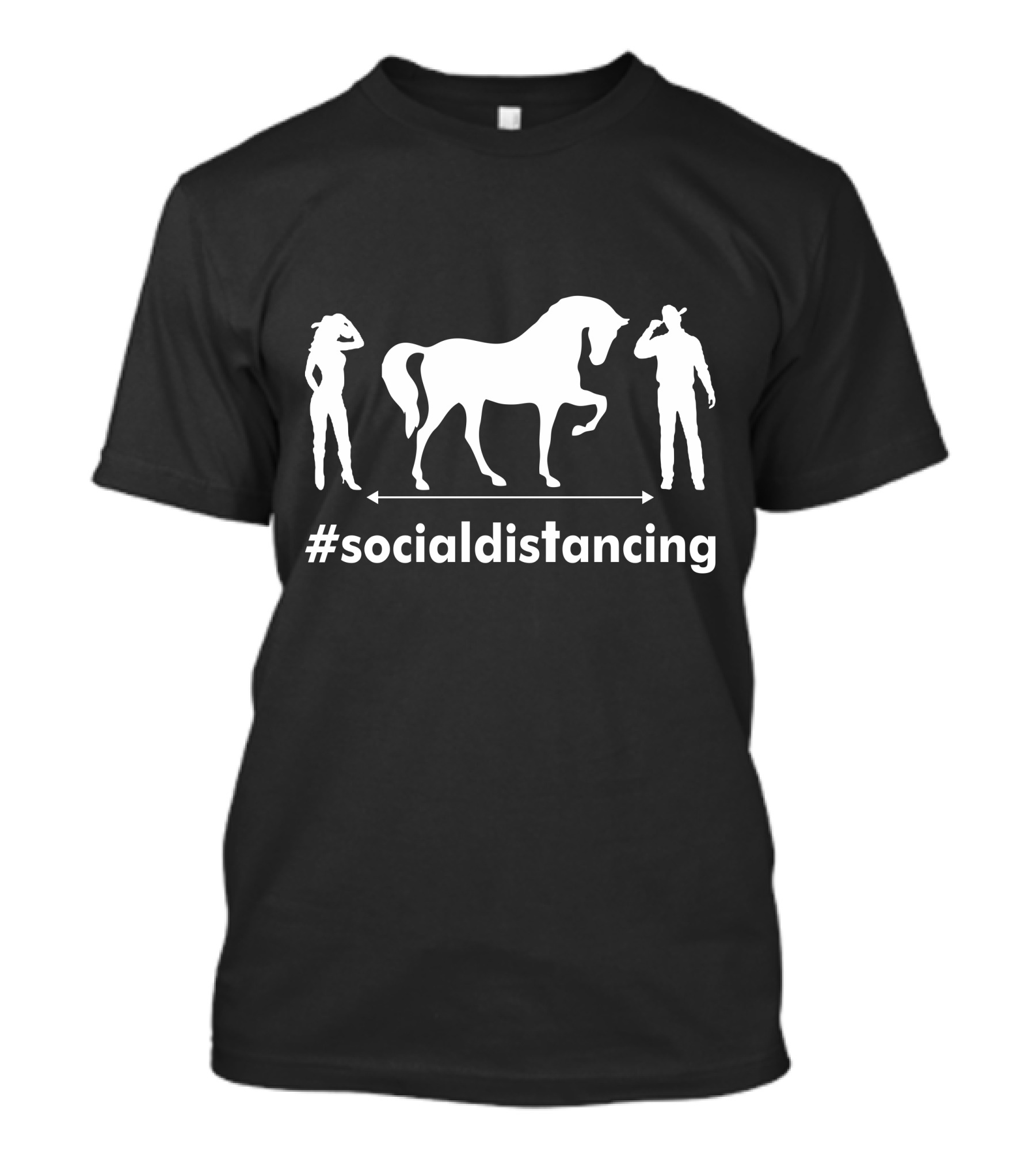 Cowboy Cowgirl Horse Social Distancing Hashtag T-Shirt