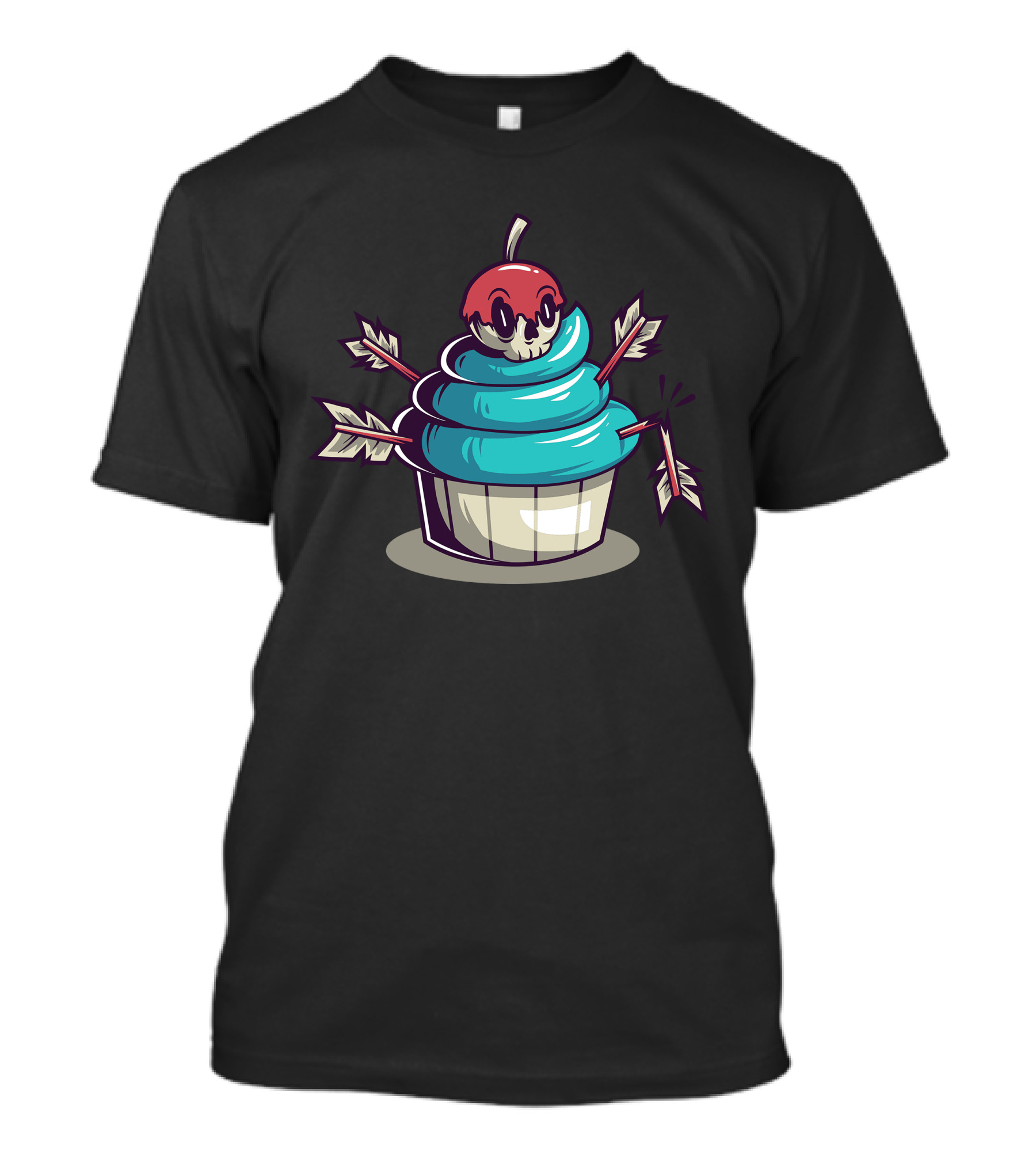 Poisoned Skeleton Cherry Arrow Cupcake T-Shirt