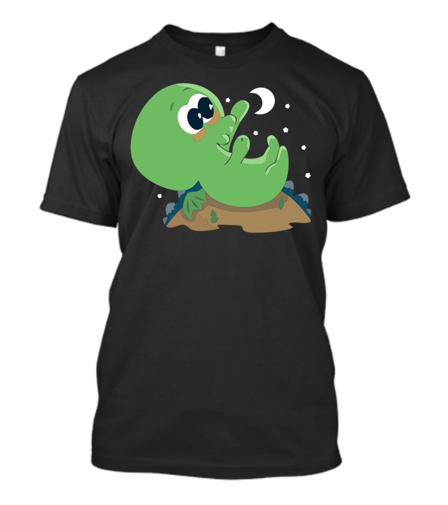Cutethulhu Reaches For The Moon With Stars Above T-Shirt
