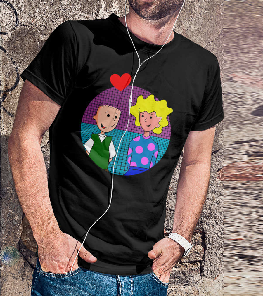 Doug And Paty Cartoon Couple With Red Heart T-Shirt