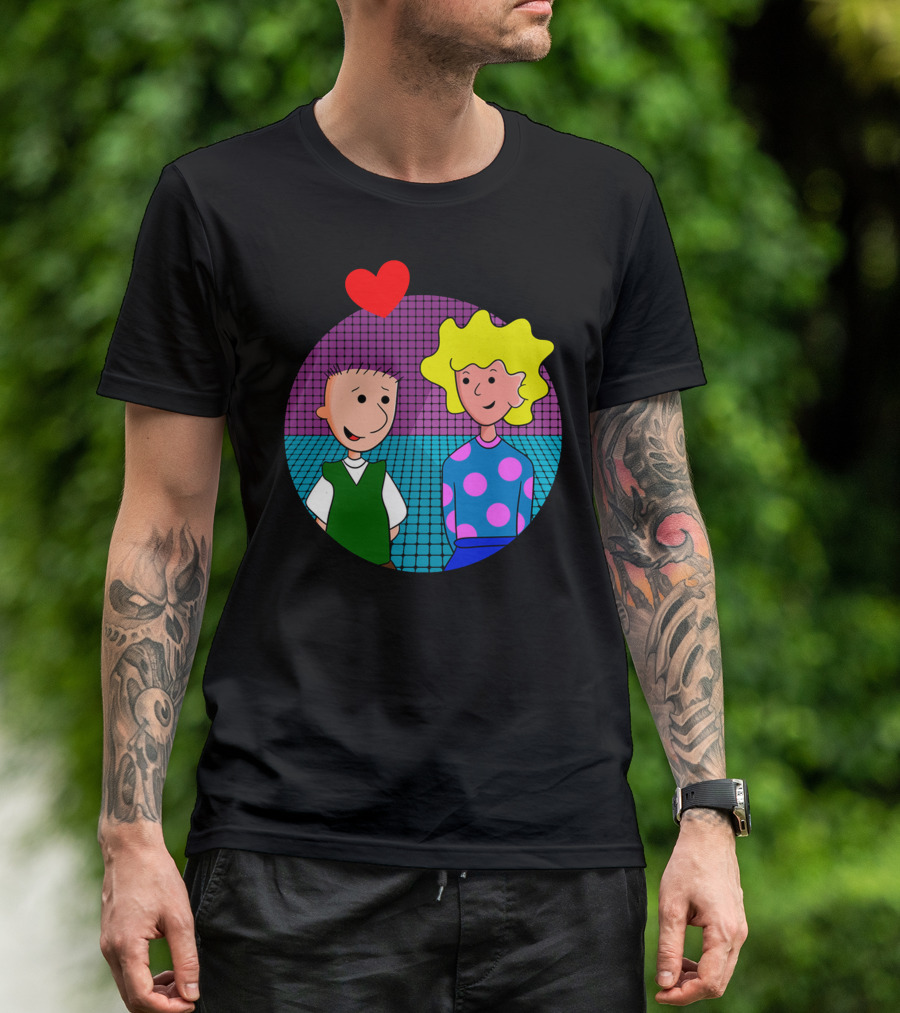 Doug And Paty Cartoon Couple With Red Heart T-Shirt