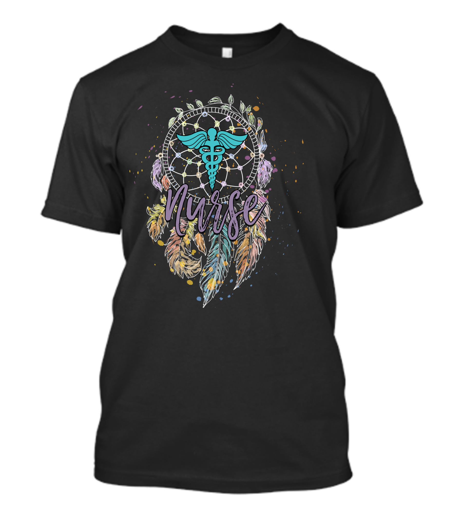 Nurse Caduceus Dreamcatcher Feathers T-Shirt