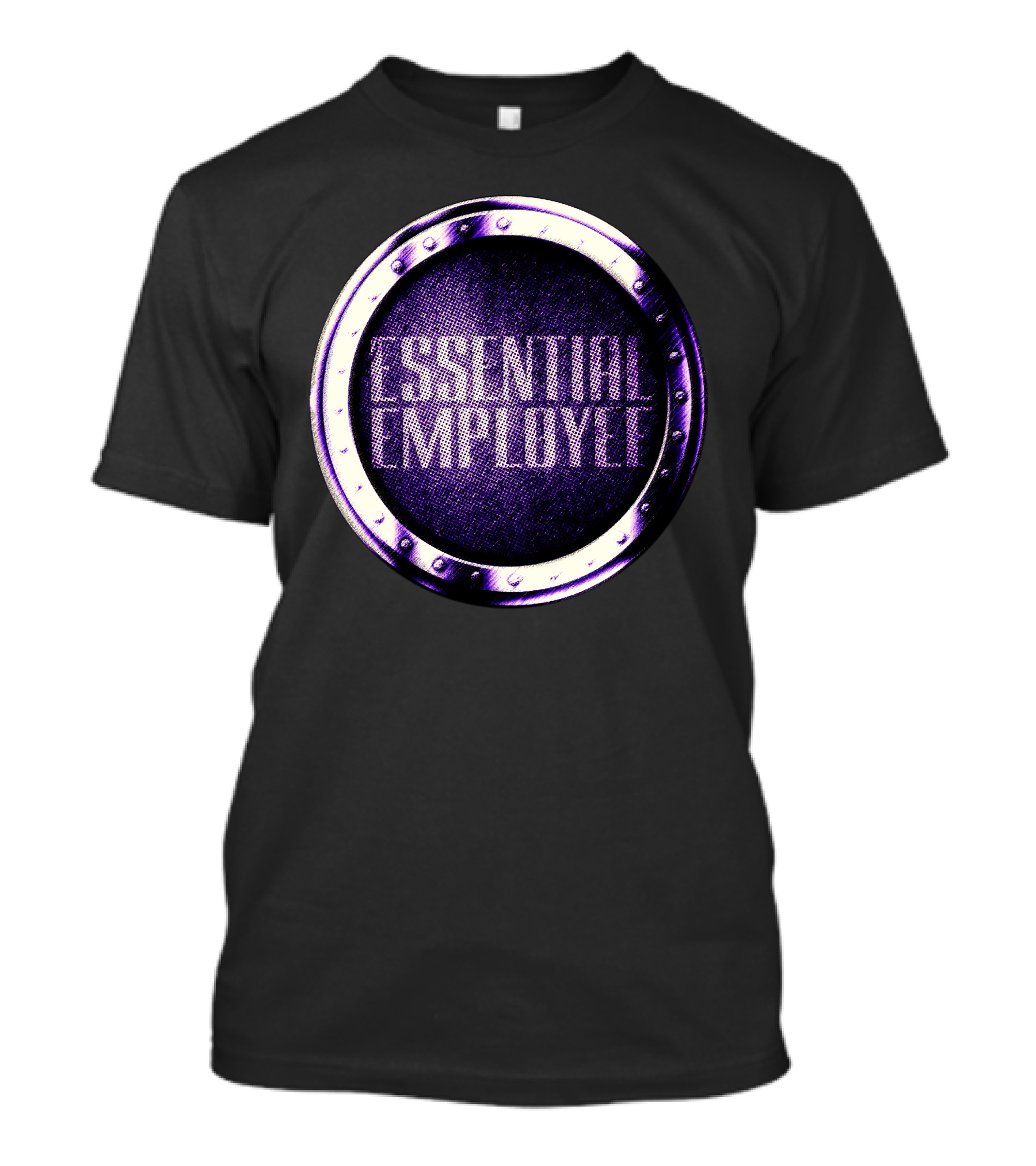 Essential Employee Industrial Metal Ring Purple Circle T-Shirt