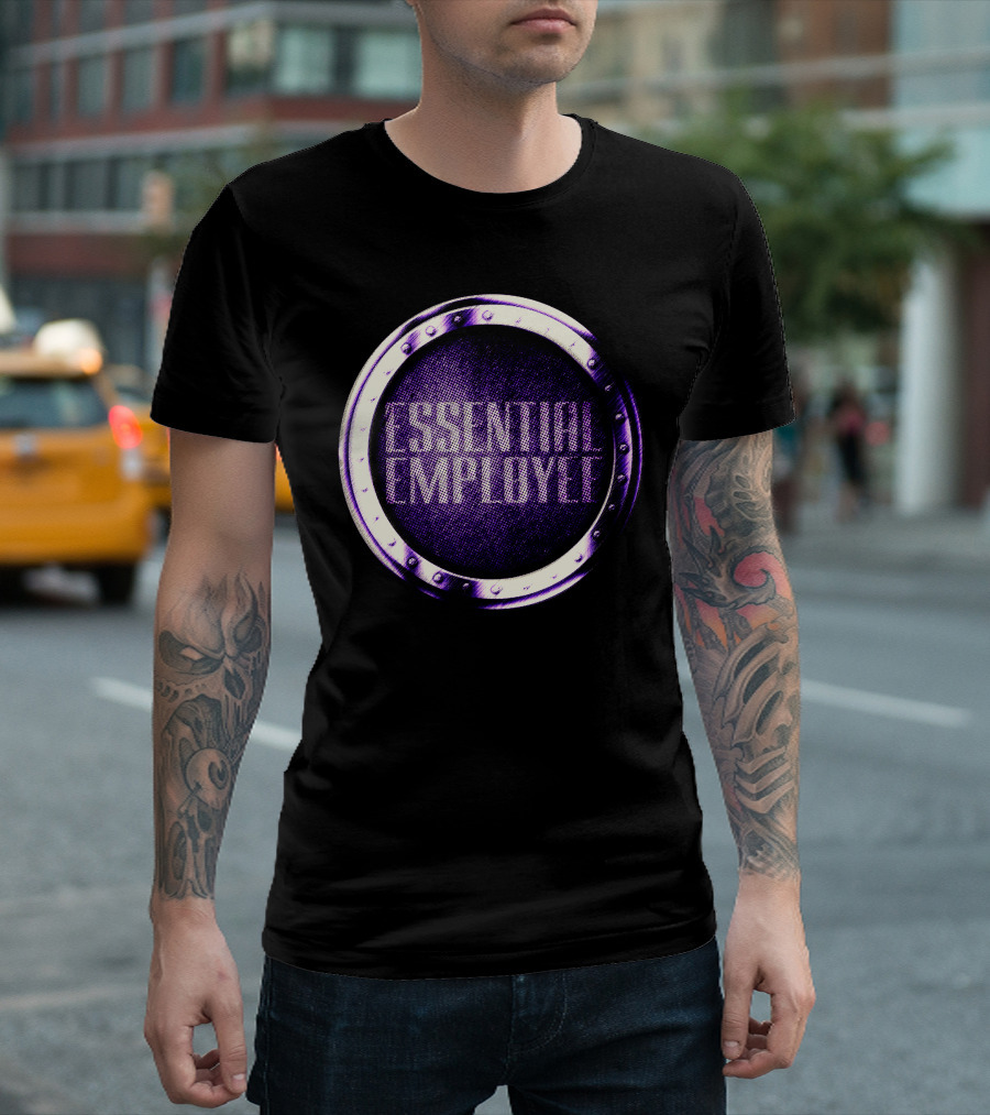 Essential Employee Industrial Metal Ring Purple Circle T-Shirt