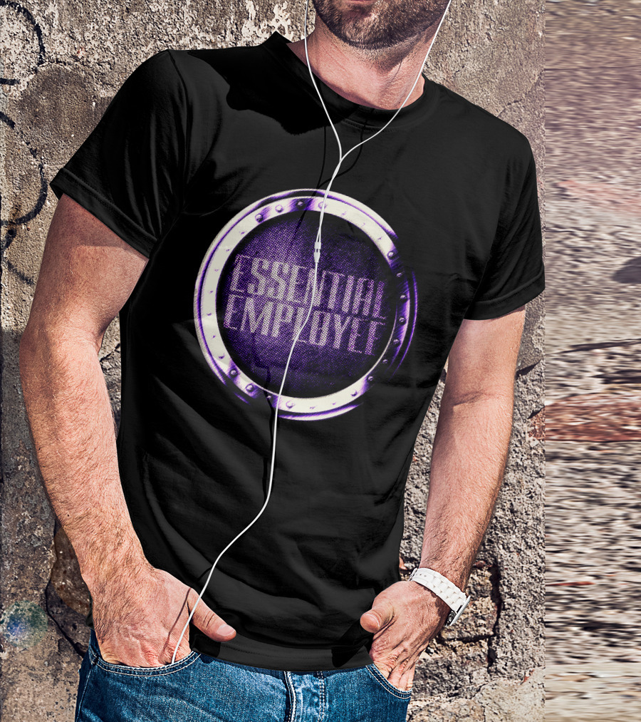 Essential Employee Industrial Metal Ring Purple Circle T-Shirt