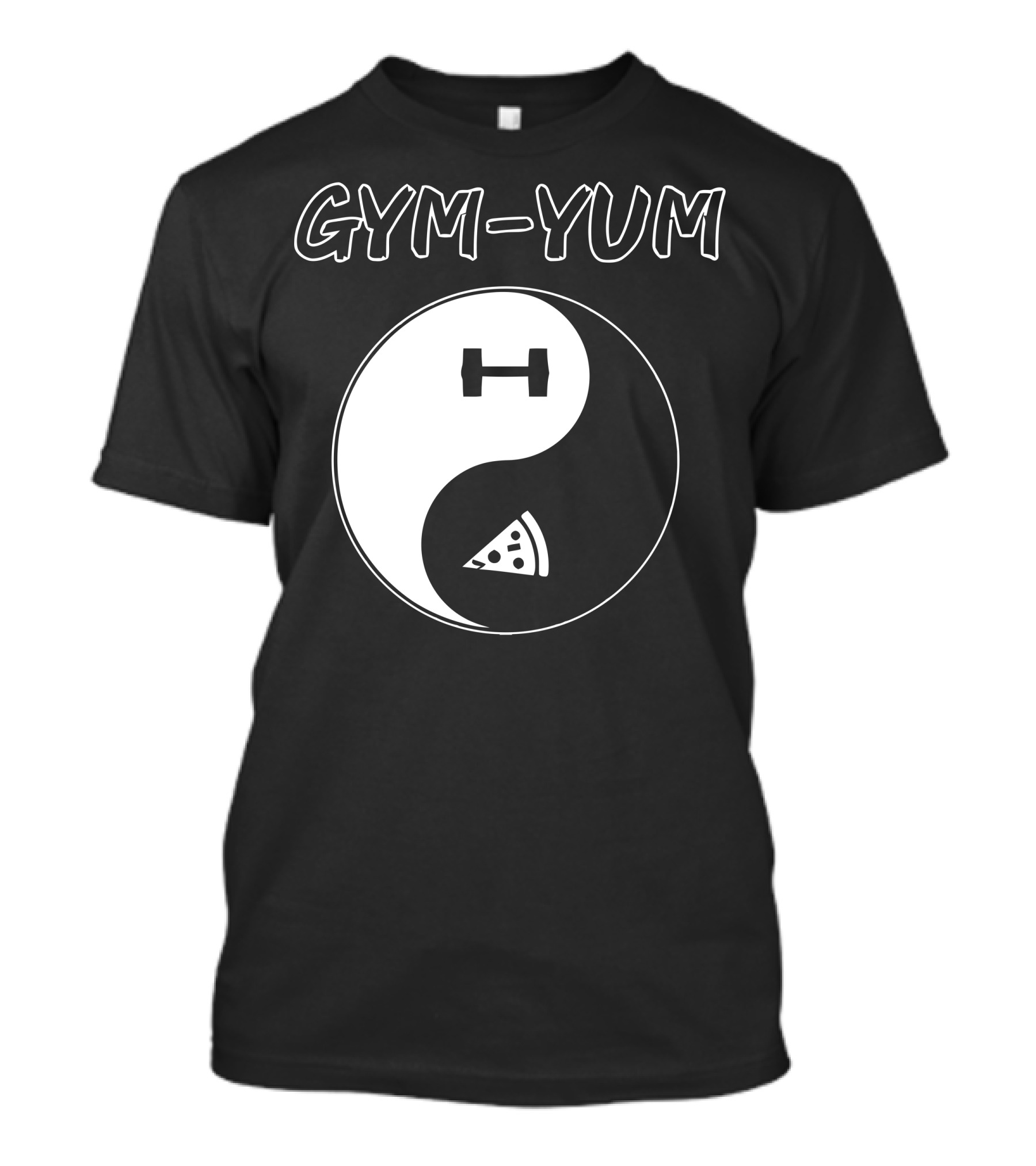 Yin Yang Gym Yum Pizza Dumbbell Balance T-Shirt
