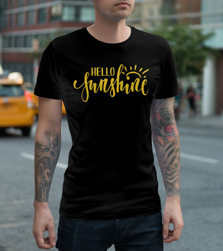 Hello Sunshine Radiant Script with Sun T-Shirt