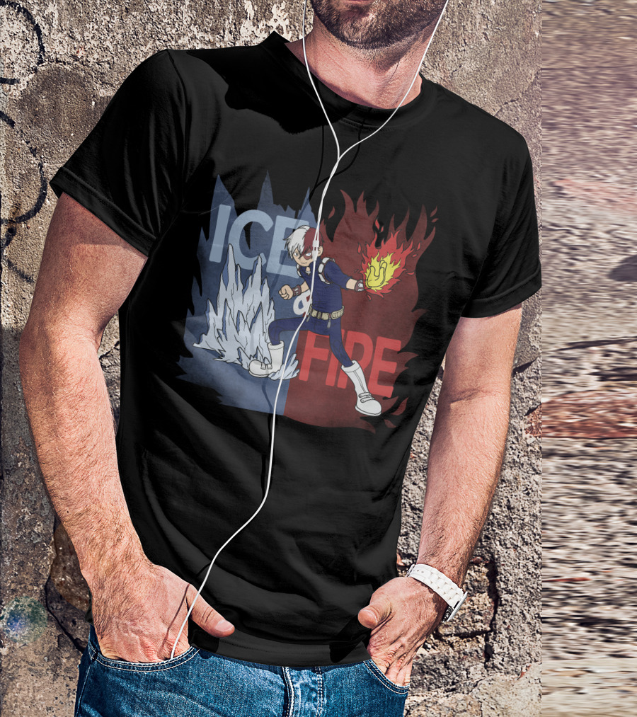 Todoroki Shoto Ice And Fire Quirk My Hero Academia T-Shirt