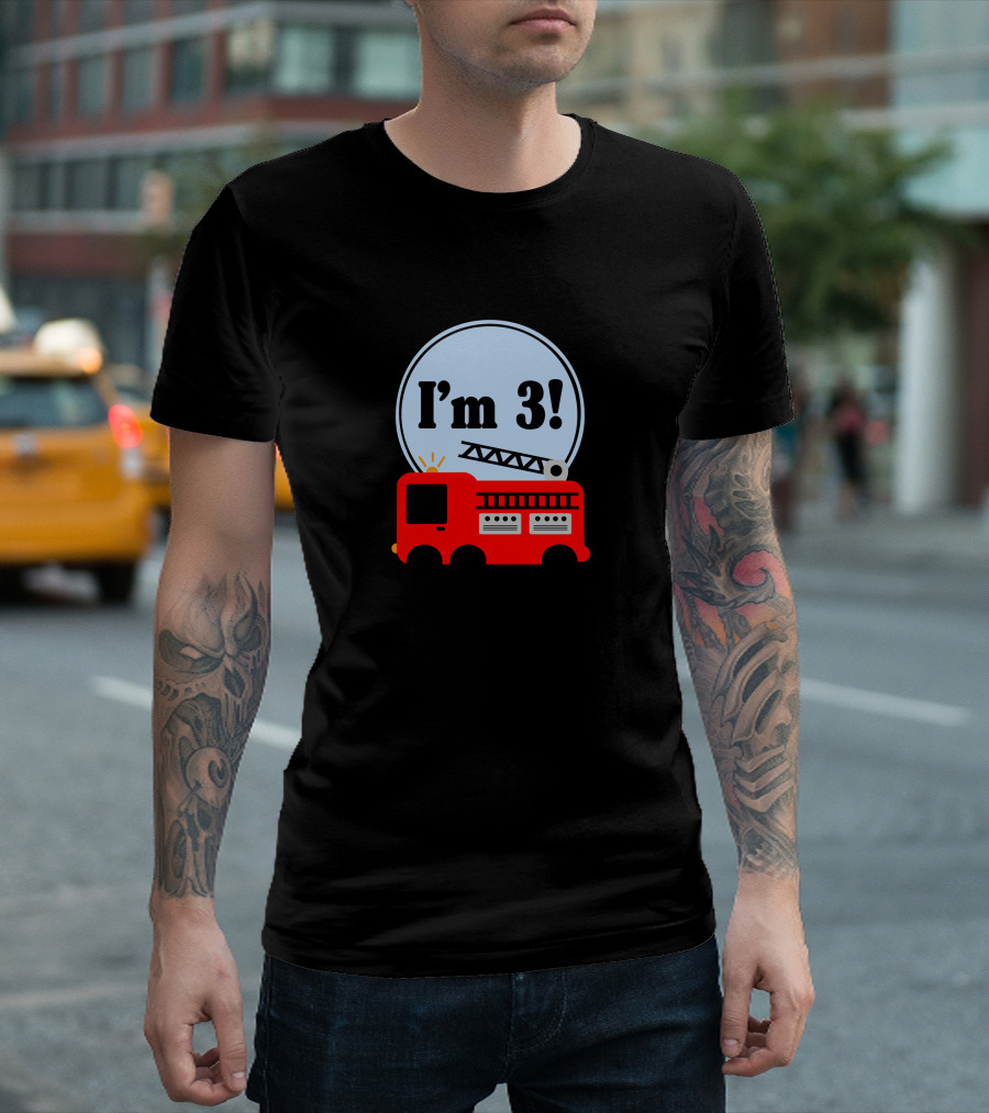 I'm 3 Fire Truck Birthday T-Shirt