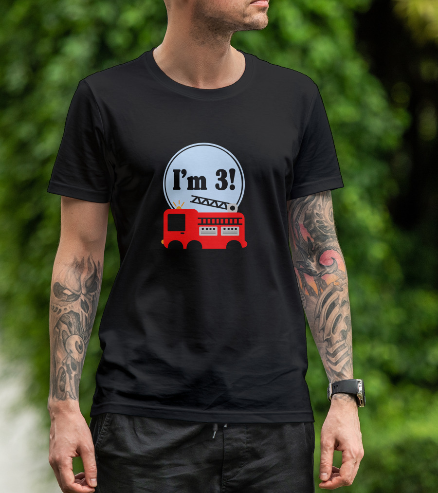 I'm 3 Fire Truck Birthday T-Shirt